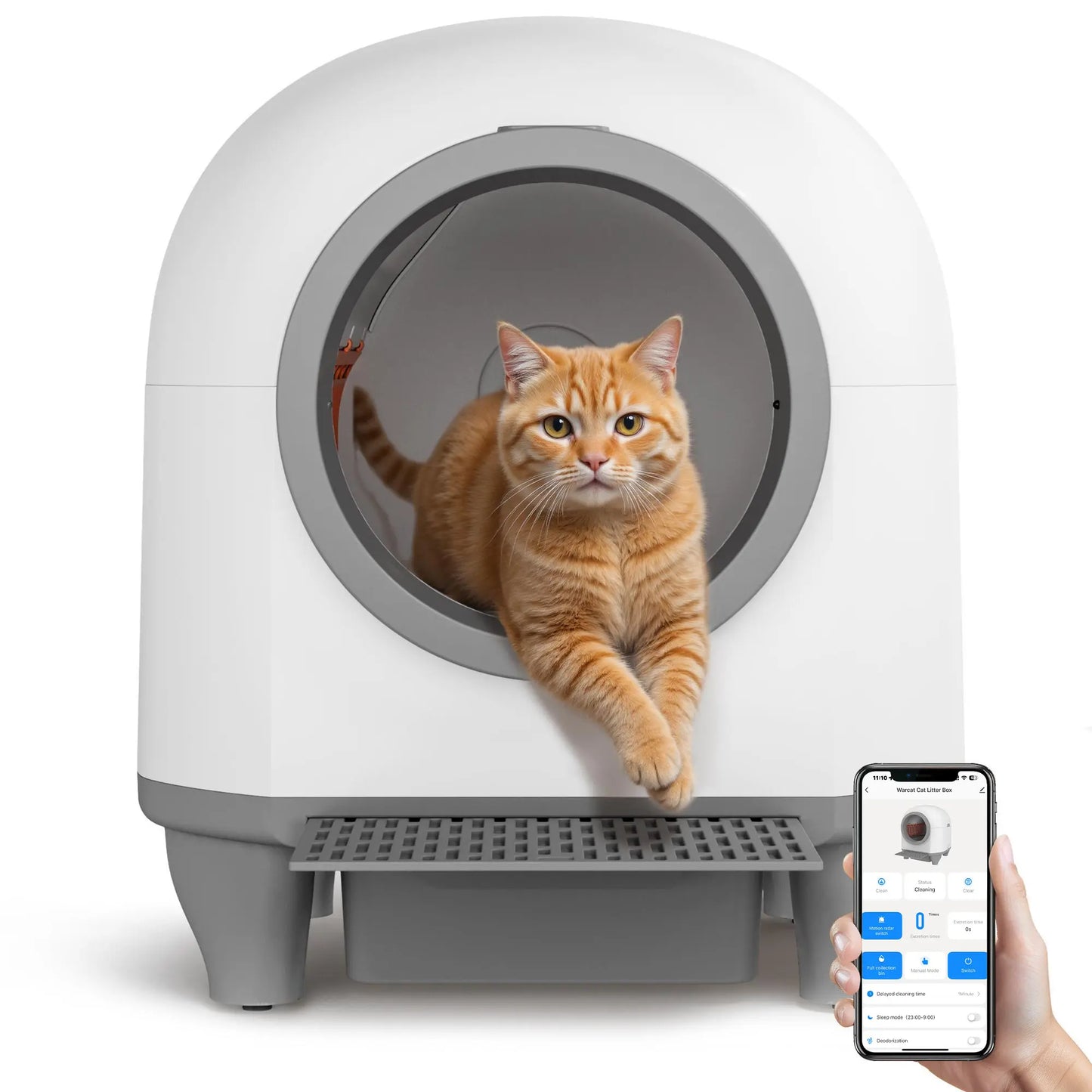 Warcat Smart Low-Noise Auto-Cleaning Litter Box 90L Self Cleaning Cat Litter Box App-Controlled via 2.4G Wifi with Smart Sensors, Safety Protection, Easy Maintenance, Easy Setup & Clean #Summeressentials #Tiktokshopdealsforyoudays #Tiktokshopmemorialday