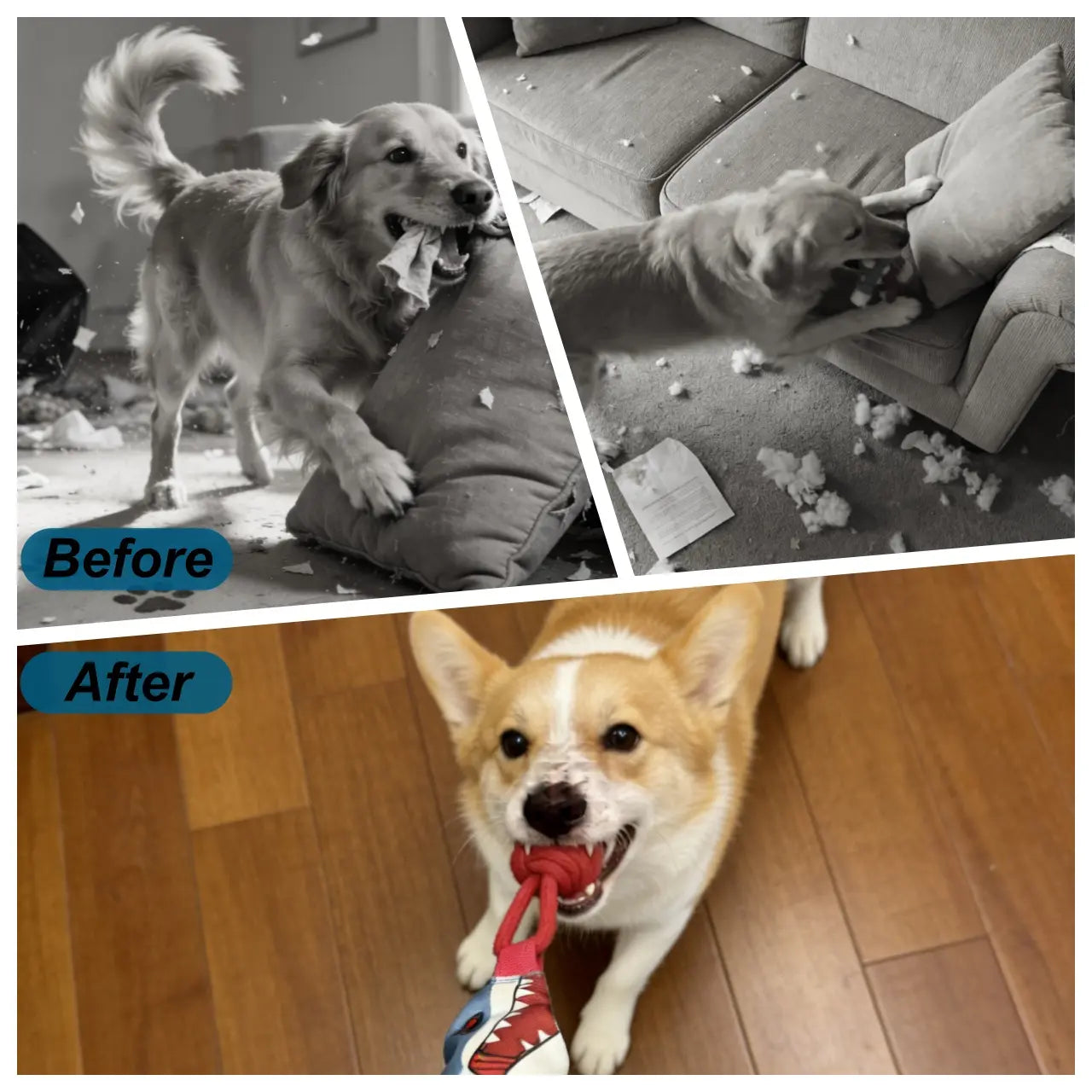 Interactive Dog Tug Toy, (Interactive Only • Not a Chew Toy • No Unattended Play)Tug of War Tough Squeaky Dog Rope Toys Teeth Cleaning, Conserve Dog'S Energy and Strengthen Bond with Master for Outdoor & Indoor Playtime , Dog Toy for Small & Medium Dogs D